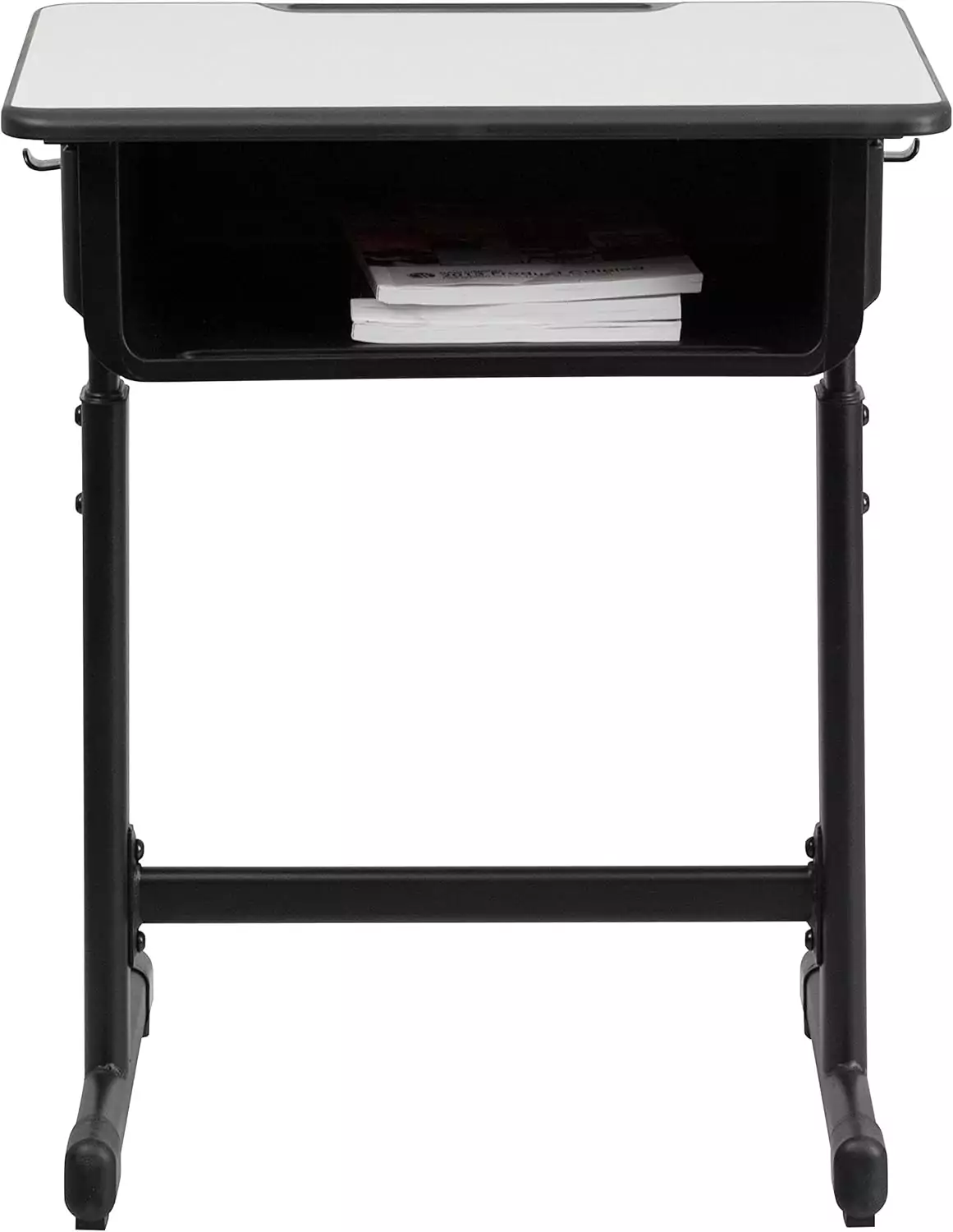 Height adjustable student desk ideal for both classroom and remote learning, promoting comfort and adaptability for diverse educational environments.