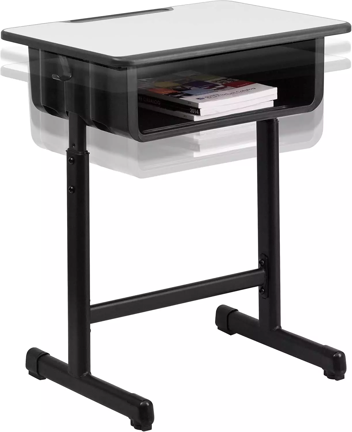 Height adjustable student desk ideal for classroom and remote learning, enhancing comfort and productivity with customizable height settings.