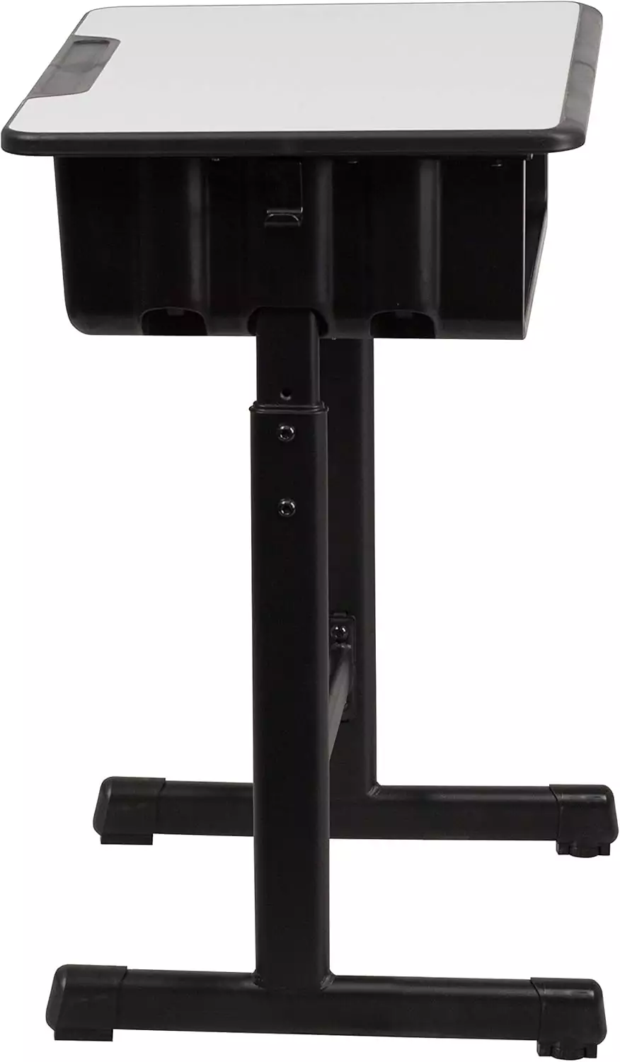 Ergonomic height-adjustable desk designed for students, ideal for both classroom and remote learning environments to enhance study comfort and focus.