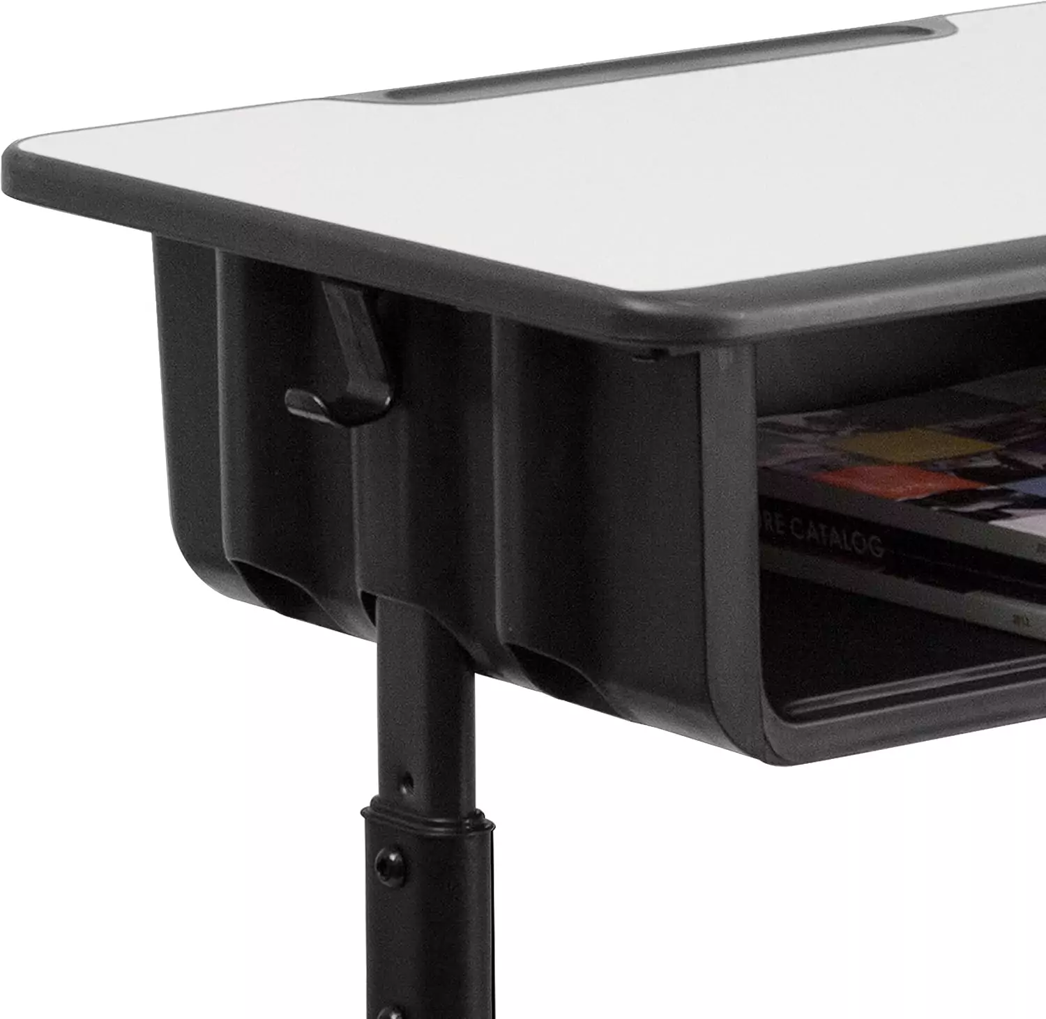 Adjustable student desk perfect for classroom and remote learning; ideal for versatile study setups, fostering comfort, and enhancing productivity.