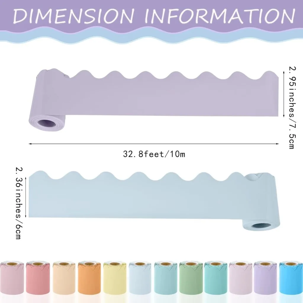Vibrant Macaron-Themed Bulletin Board Borders: Perfect for Classroom Decor, 12 Rolls of Unique Designs to Brighten Any Learning Space