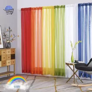 Vibrant classroom curtains provide a colorful educational backdrop, enhancing playroom decor and creating an engaging learning environment.