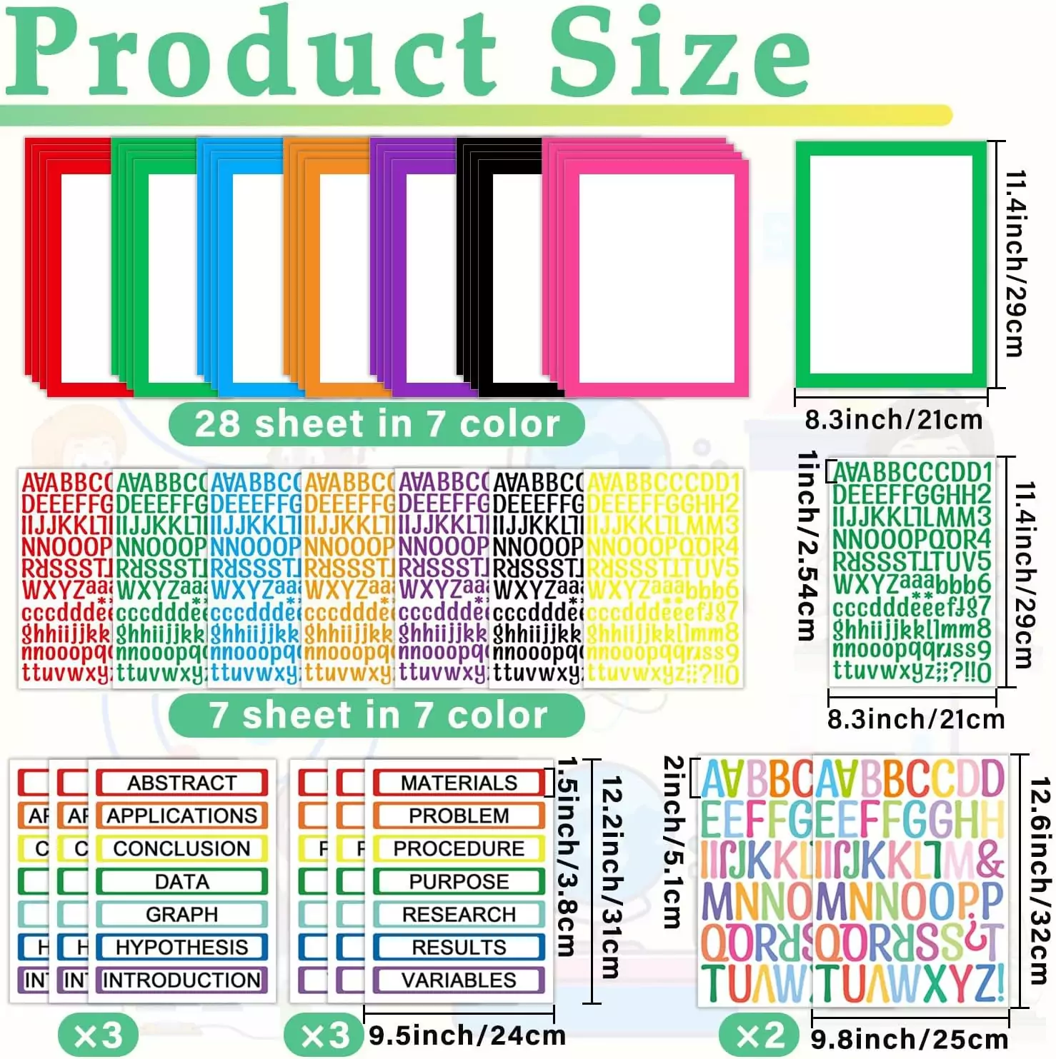Colorful Self-Adhesive Science Fair Display Boards - 43 Pack: Ideal for Educational Presentations with Easy Setup and Enhanced Visuals