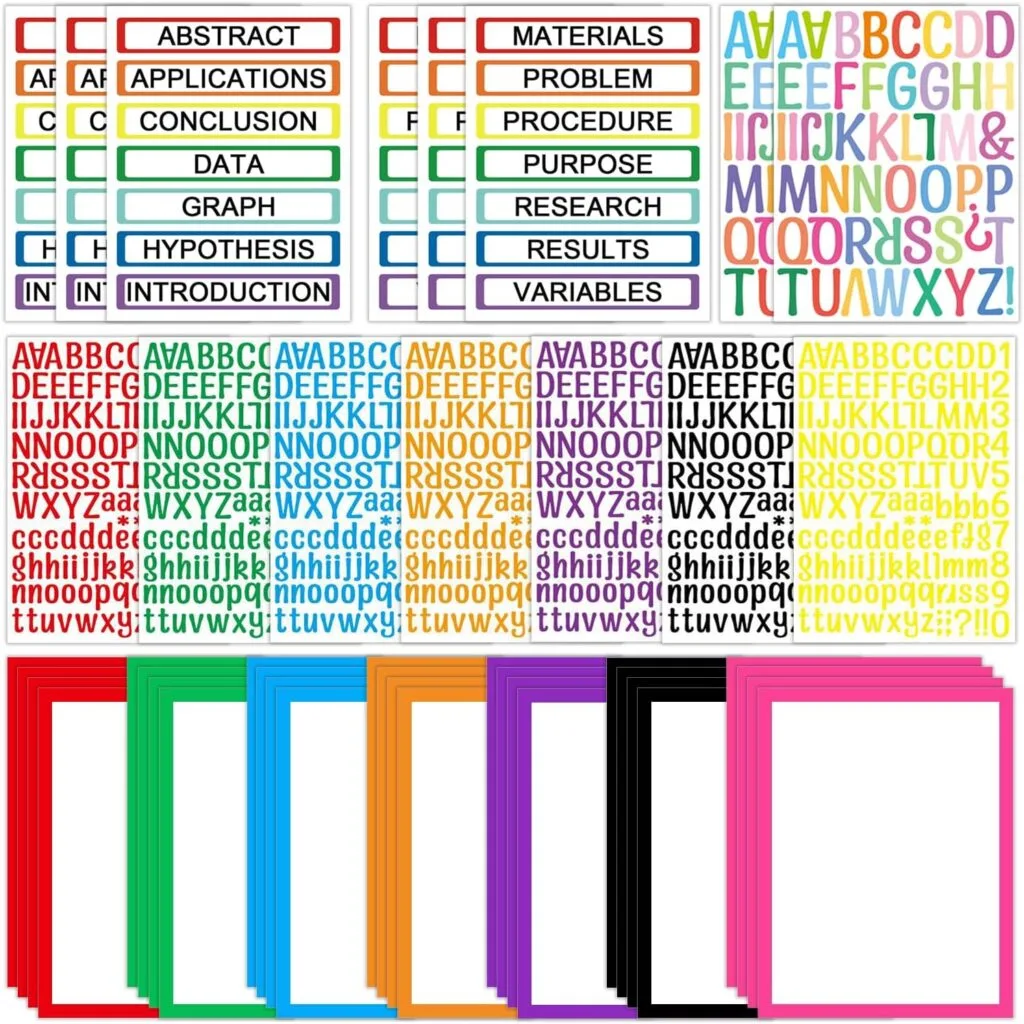 Colorful Self-Adhesive Boards for Science Fair Projects - Enhance Education Displays with a Set of 43 Presentation Boards Ideal for Exhibits