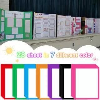Colorful Self-Adhesive Display Boards for Science Fairs and Educational Exhibits - 43 Pack. Ideal for Projects, Presentations, and Classroom Use.