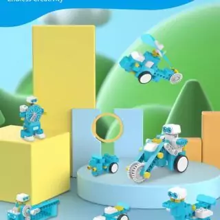 Whalesbot B3 Pro Coding Robot Kit: 24-in-1 STEM Educational Toy for Kids, 99-Piece Set Ideal for Classroom Learning and Coding Fun.