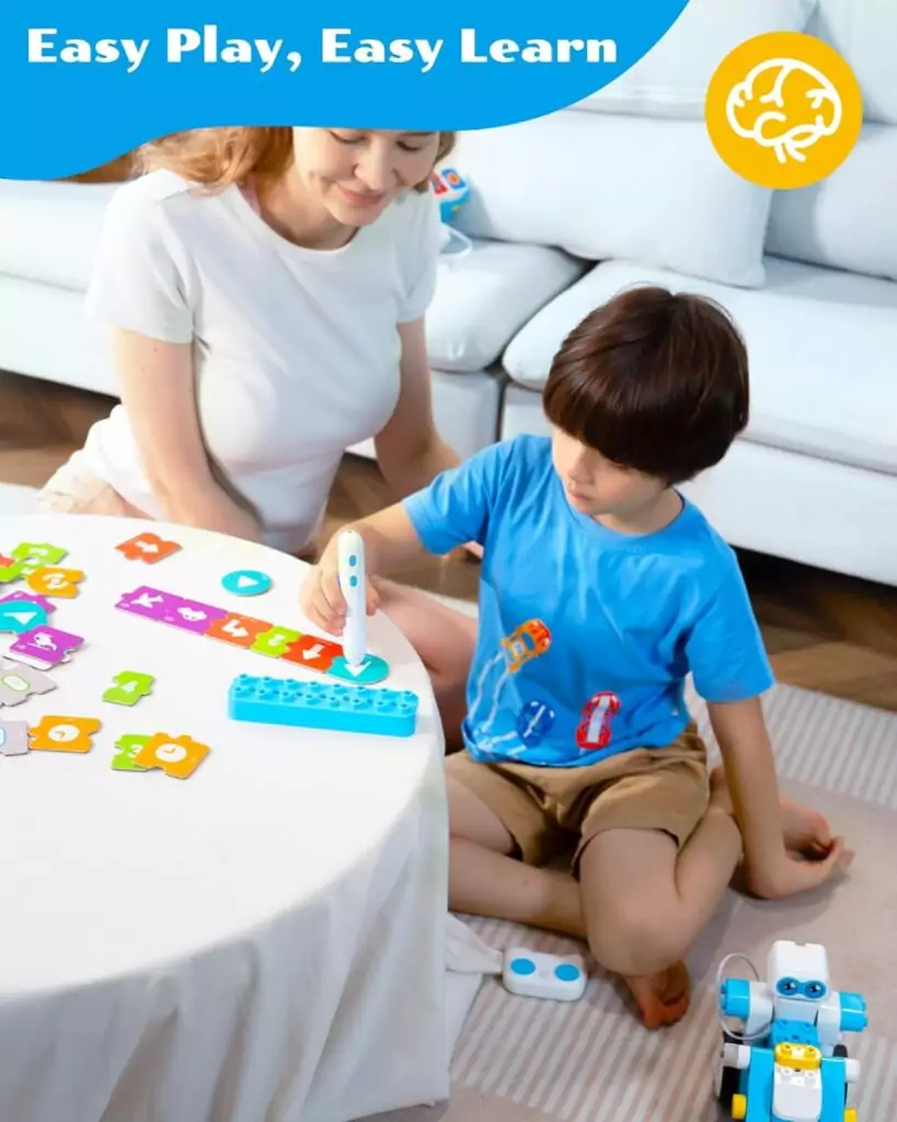 Enhance STEM learning with the WhalesBot B3 Pro Coding Robot Kit. This 24-in-1 educational robot set for kids includes 99 pieces for classroom fun.