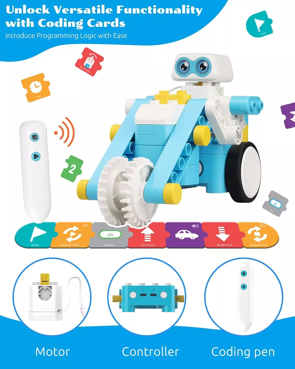 Whalesbot B3 Pro Coding Robot Kit: Enhance STEM learning with this 99-piece set, perfect for classroom activities and engaging kids in educational fun.