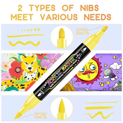 Winsons 30 Color Dual Tip Acrylic Paint Pens enhance creativity in artistry workshops and educational settings, ideal for artists and students.