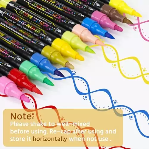 Winsons Dual Tip Acrylic Paint Pens offer 30 vibrant colors with brush and round markers, perfect for educators and artists seeking versatile creative tools.