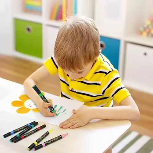 Winsons Dual Tip Acrylic Paint Pens set offers educators 30 vibrant colors, ideal for art projects. Perfect for detailed and broad strokes.