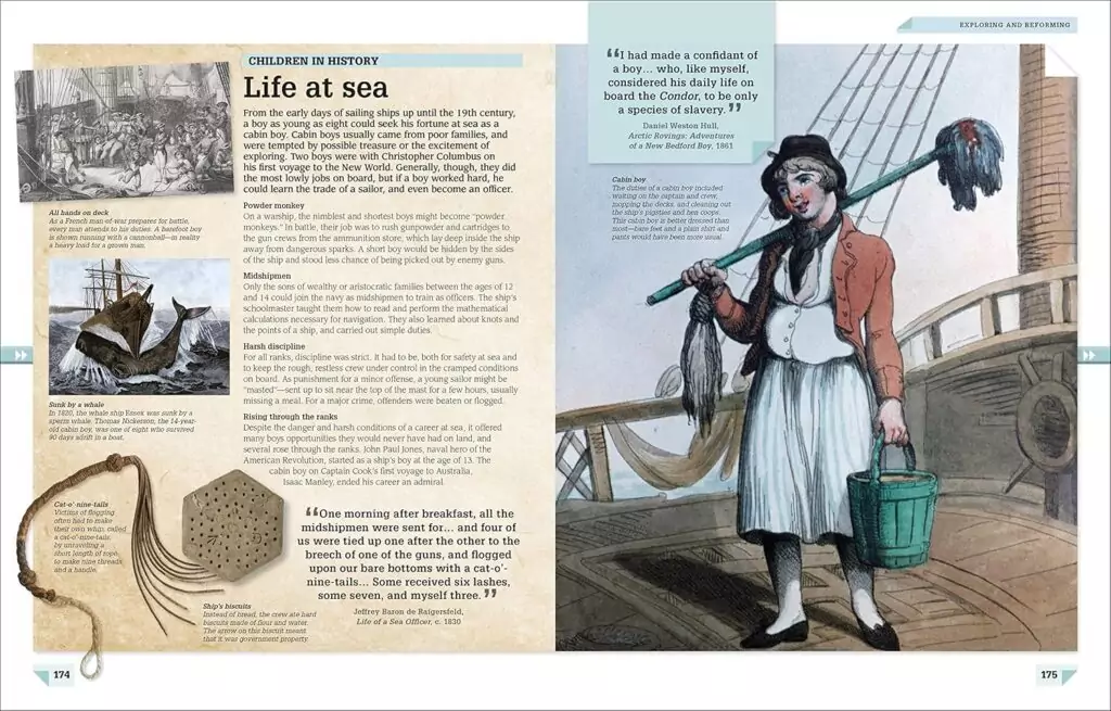 World History Timeline illustration spans Stone Age to Digital Era, designed as an educational guide for kids and teachers.