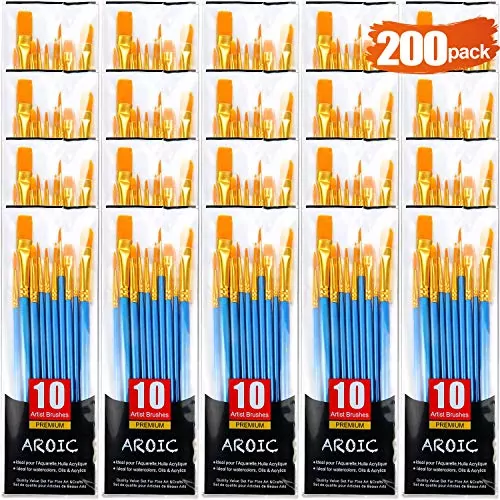 Ideal for educators and artists, this set of 20 versatile nylon hair paint brushes offers quality and precision for various painting techniques.