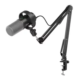 Microphone with adjustable arm and mount