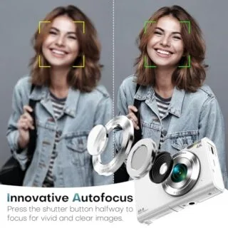 4K UHD Camera with 48MP resolution, 16x Zoom, and 32GB card ideal for educators and content creators. Perfect for high-quality vlogging and video production.