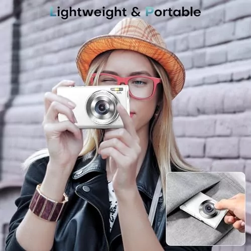 4K UHD Vlogging Camera, 48MP with 16x Zoom, Includes 32GB Memory Card. Ideal for Educators and Content Creators Seeking High-Quality Visuals.