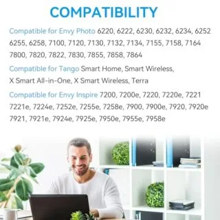 High-Quality Black Ink Cartridge for HP Envy Printers: Ideal Choice for Teachers, Ensuring Crisp Text and Professional Printouts for Educational Materials