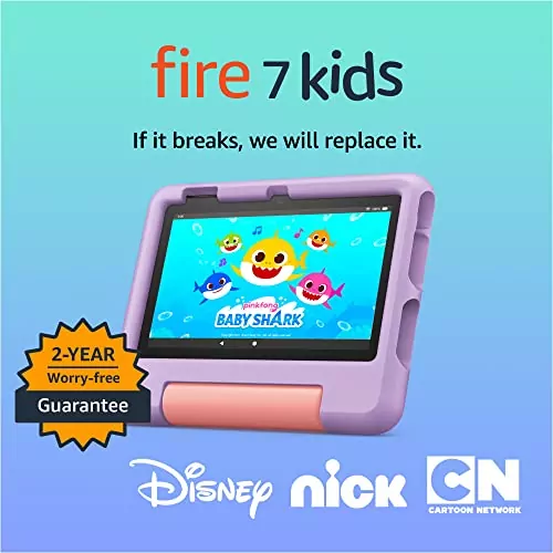 Top Selling 7-Inch Fire Kids Tablet Designed for Ages 3-7: Ideal for Playful Learning on Amazon, Offering Educational Apps and Durable Design
