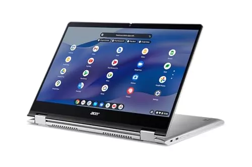 Acer Chromebook Spin 514 with AMD Ryzen 5, featuring a 14-inch FHD touchscreen, optimized for educational applications and learning environments.