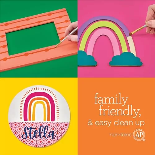 16 Assorted Colors Apple Barrel Acrylic Craft Paint Set for Educators' Creative Art Projects in Classrooms