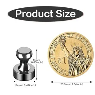 Set of Strong Black Magnets for Fridge, Classroom, and Office Use - Ideal for Decorating and Organizing on Whiteboards and Other Surfaces
