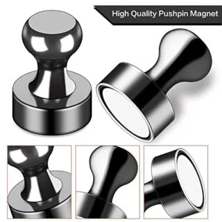 Black Magnet Set - 12pcs for Decor: Perfect for Classroom & Office Whiteboards, these strong magnets add a touch of style and organization.