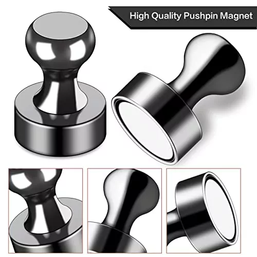 Black Magnet Set - 12pcs for Decor: Perfect for Classroom & Office Whiteboards, these strong magnets add a touch of style and organization.