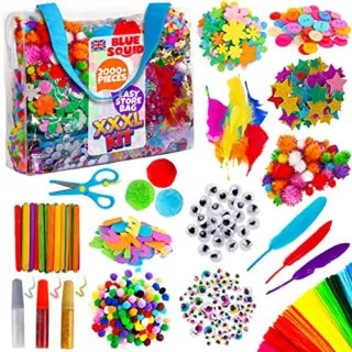 Blue Squid Arts & Crafts Kit for Kids: 2000+ Piece Creative Supplies Bundle to Enhance Artistic Skills and Foster Imagination in Children