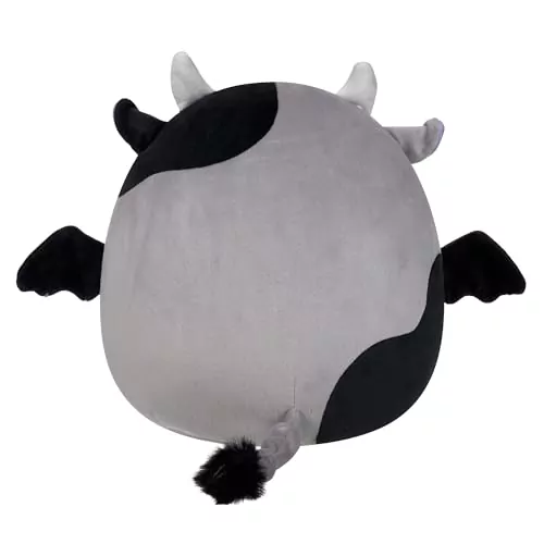 Bridgette the Grey and Black Cow Bat Plush, 12-inch Cuddly Toy for Teachers and Kids, Perfect for Educational Play and Learning Activities.