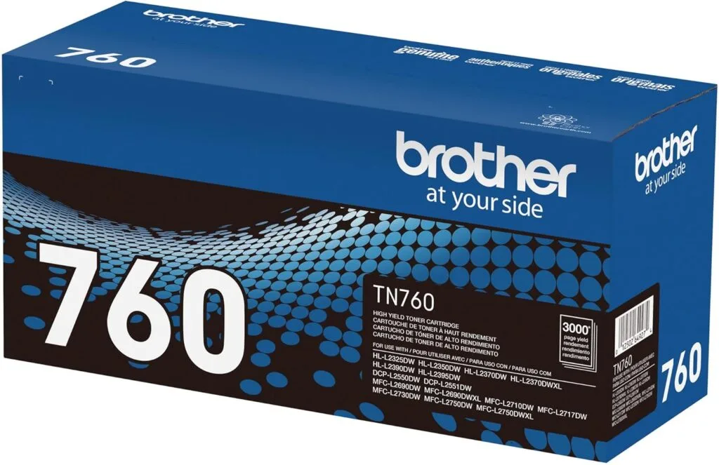 High Yield Brother TN760 Black Toner Cartridge for Educational Printers MFC-L2710DW and L2750DW – Ideal for Clear, Long-Lasting Prints