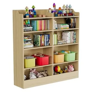 5-Tier Cozy Castle Kids Bookshelf with 10-Cube Toy Storage for Classroom and Playroom, Ideal for Children’s Organization and Space-saving Solutions