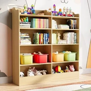Colorful 5-Tier Children's Bookshelf & Toy Storage Organizer - Cozy Castle offers a vibrant and practical furniture solution for kids' rooms.