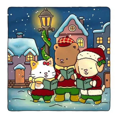 Relax with the Festive Winter Designs Coloring Book, perfect for enjoying cozy Christmas vibes while enhancing your creativity and learning skills.