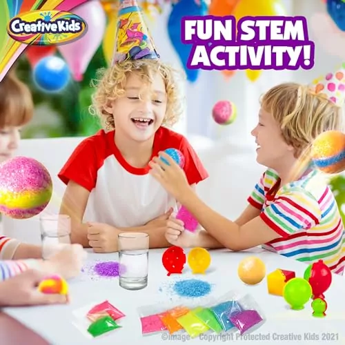 DIY STEM Magic Bouncy Balls Kit: Engage kids with science through 25 colorful bags of hands-on activities, promoting playful and educational learning.