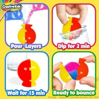 DIY STEM Bouncy Balls Kit: Fun, Educational Science Activities for Kids. Create Colorful, Bouncy Balls and Explore STEM Concepts Together.