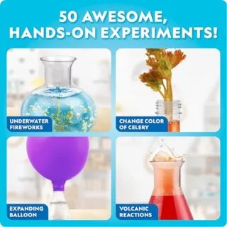 Unlock science with the National Geographic Junior Chemistry Lab Kit. Engage kids in 50 fun, educational experiments discovering chemistry basics.