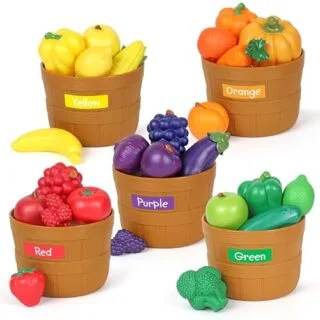STEM Learning Toy for Toddlers 18 Months+: Farmers Market Color Sorting Set to Enhance Development Skills and Encourage Hands-On Learning.