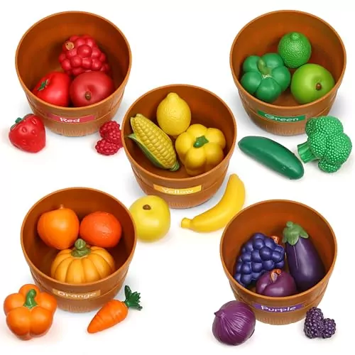 Vibrant farmers market toy designed for toddlers promotes STEM learning and development, featuring engaging activities and interactive elements.