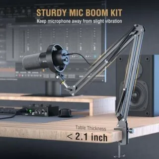 Fifine K688 Professional Podcast Microphone Kit with Boom Arm - Ideal USB/XLR Dynamic Microphone for Enhancing Classroom Audio for Educators