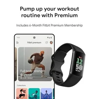 Fitbit Charge 6 Activity Tracker, featuring Google Apps integration and heart rate monitor, ideal for enhancing educators' active lifestyles.
