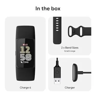 Fitbit Charge 6 Activity Tracker for Educators with Google Apps integration and premium heart rate monitoring features for enhanced fitness tracking.