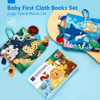 Engage your baby’s senses with soft toys and crinkle squeaky books, ideal for early learning and development in infants aged 0-12 months.