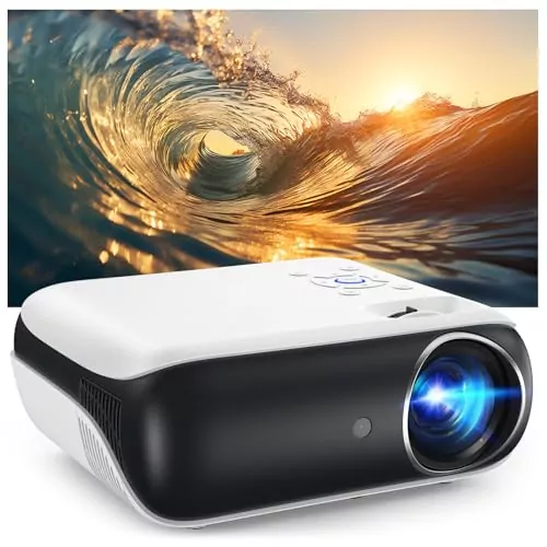 Compact 1080p Bluetooth Projector for Outdoor Education and Learning