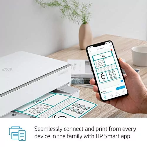 HP Envy 6055e Wireless Printer: Perfect for homework, printing, scanning, and copying, optimizing study spaces with seamless connectivity.