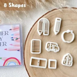 Polymer art cutters designed for jewelry making, ideal tools for teachers, students, and craft enthusiasts in innovative creative workshops.