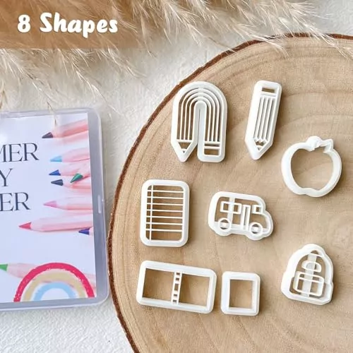 Polymer art cutters designed for jewelry making, ideal tools for teachers, students, and craft enthusiasts in innovative creative workshops.
