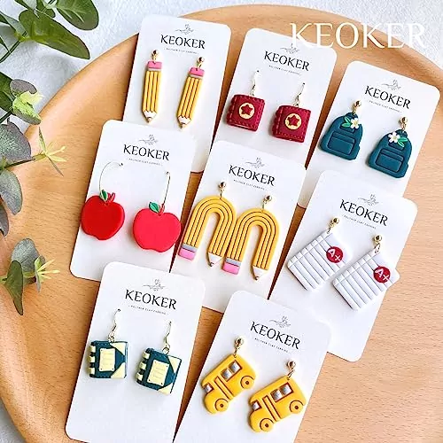 Colorful polymer art cutters set for jewelry making, ideal for craft enthusiasts looking to enhance their creations with precision tools.