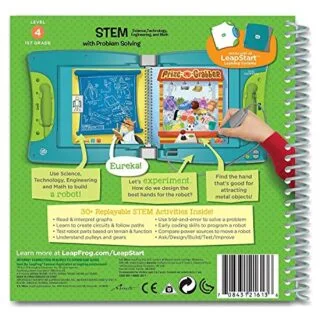 Leapfrog LeapStart STEM Learning Book: Interactive activities for 1st graders exploring science, technology, engineering, and math concepts.