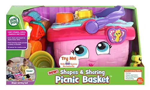 Leapfrog Pink Picnic Basket: Enhance Early Learning with Shapes and Sharing Toy, Perfect for Developmental Play and Skill Building