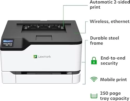 Lexmark CS331dw wireless color laser printer designed for educators, ideal for enhancing classroom setups with reliable and efficient printing solutions.
